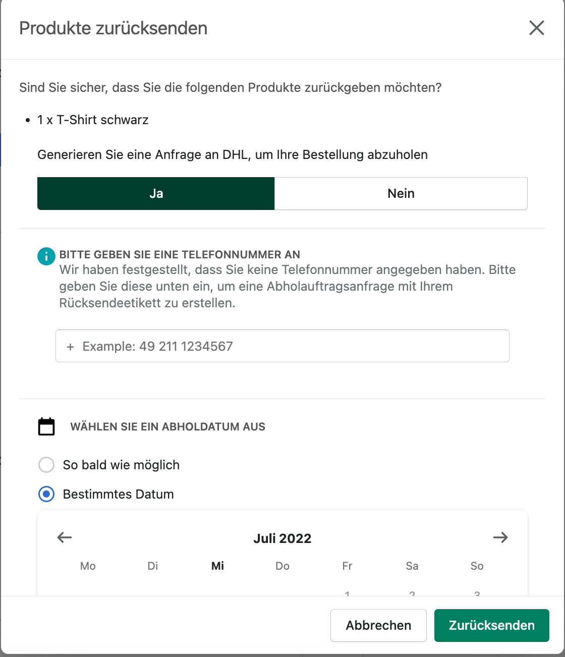 Kundenretoure 18