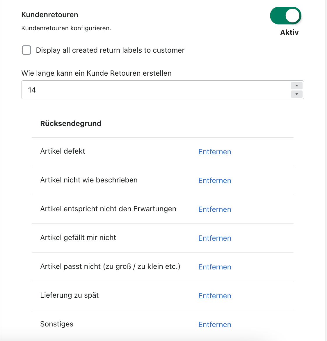 Kundenretoure 3